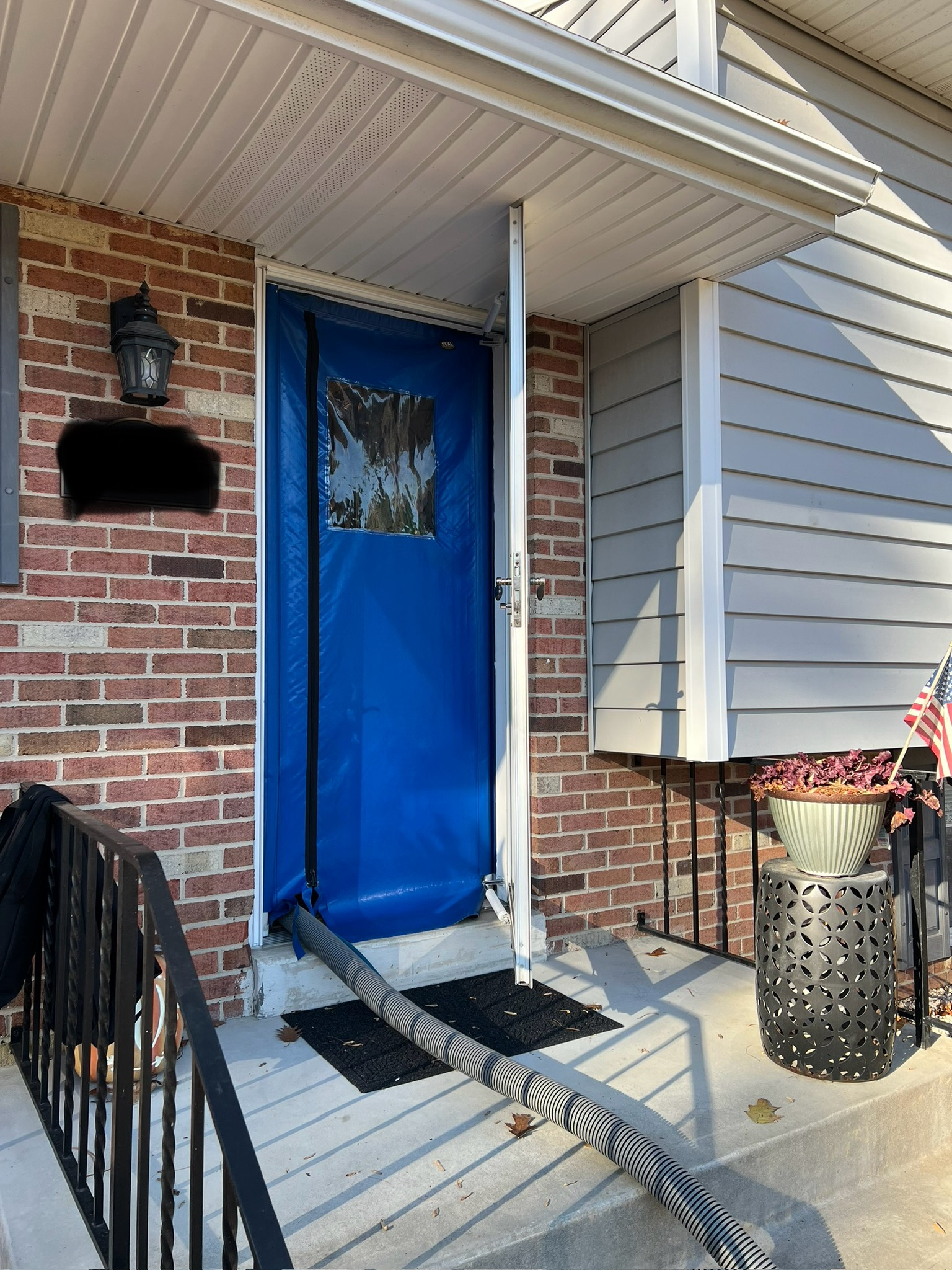 Seal-A-Door set up at a suburban Baltimore home