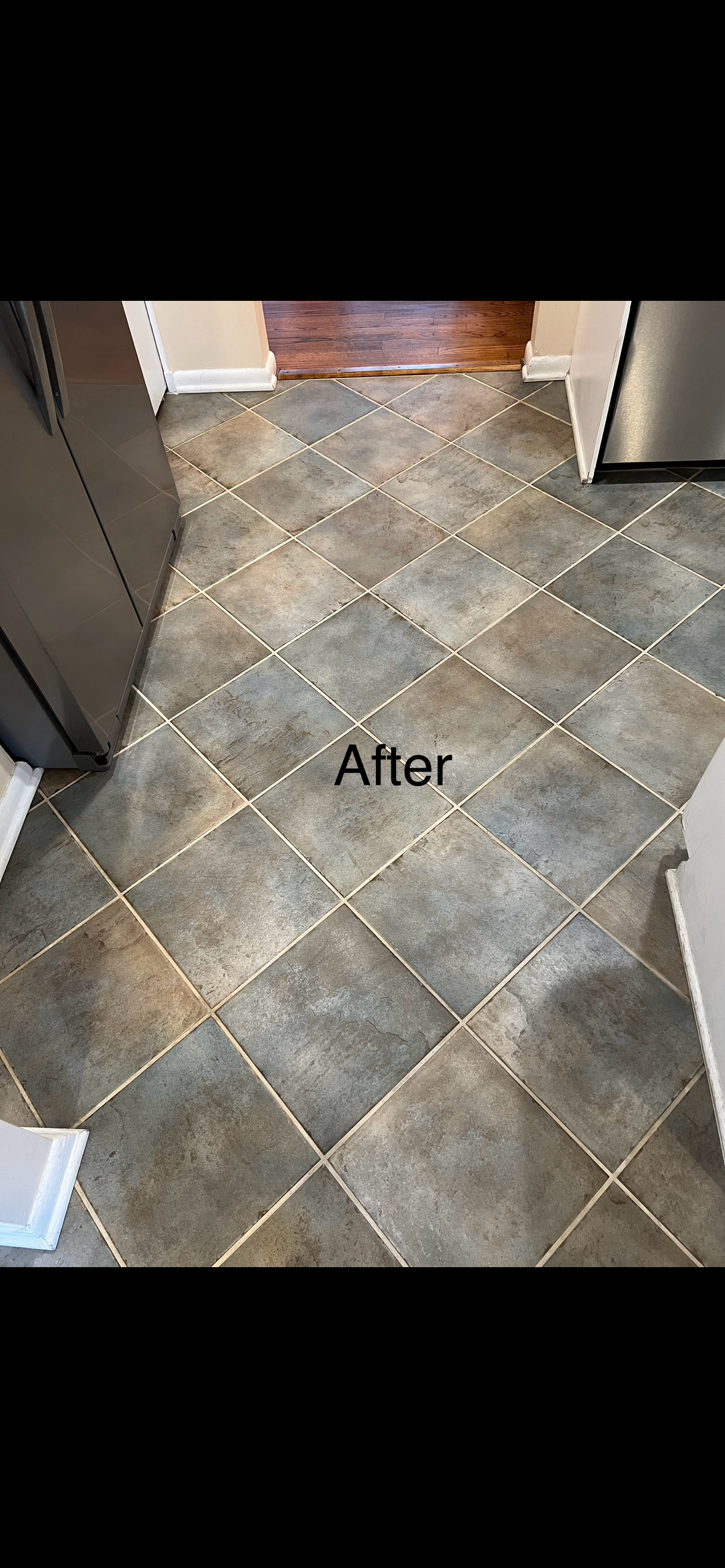 Slate kitchen tile after cleaning